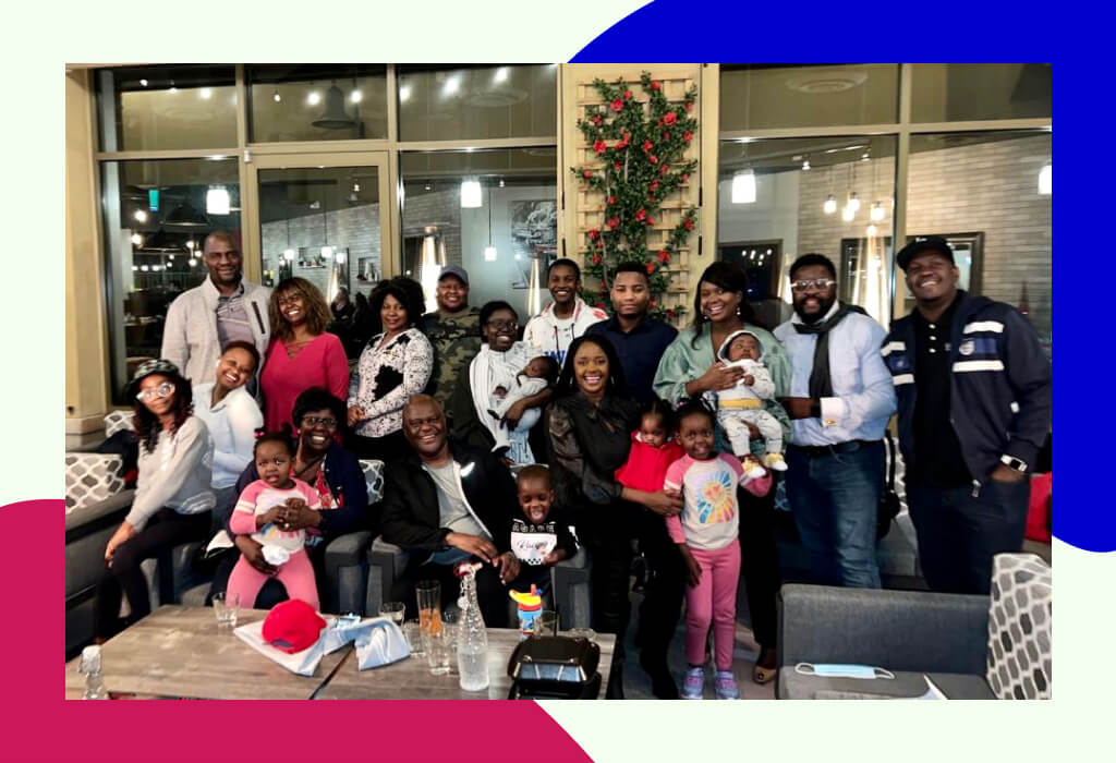Kudzai Vilika and her extended family at the holidays