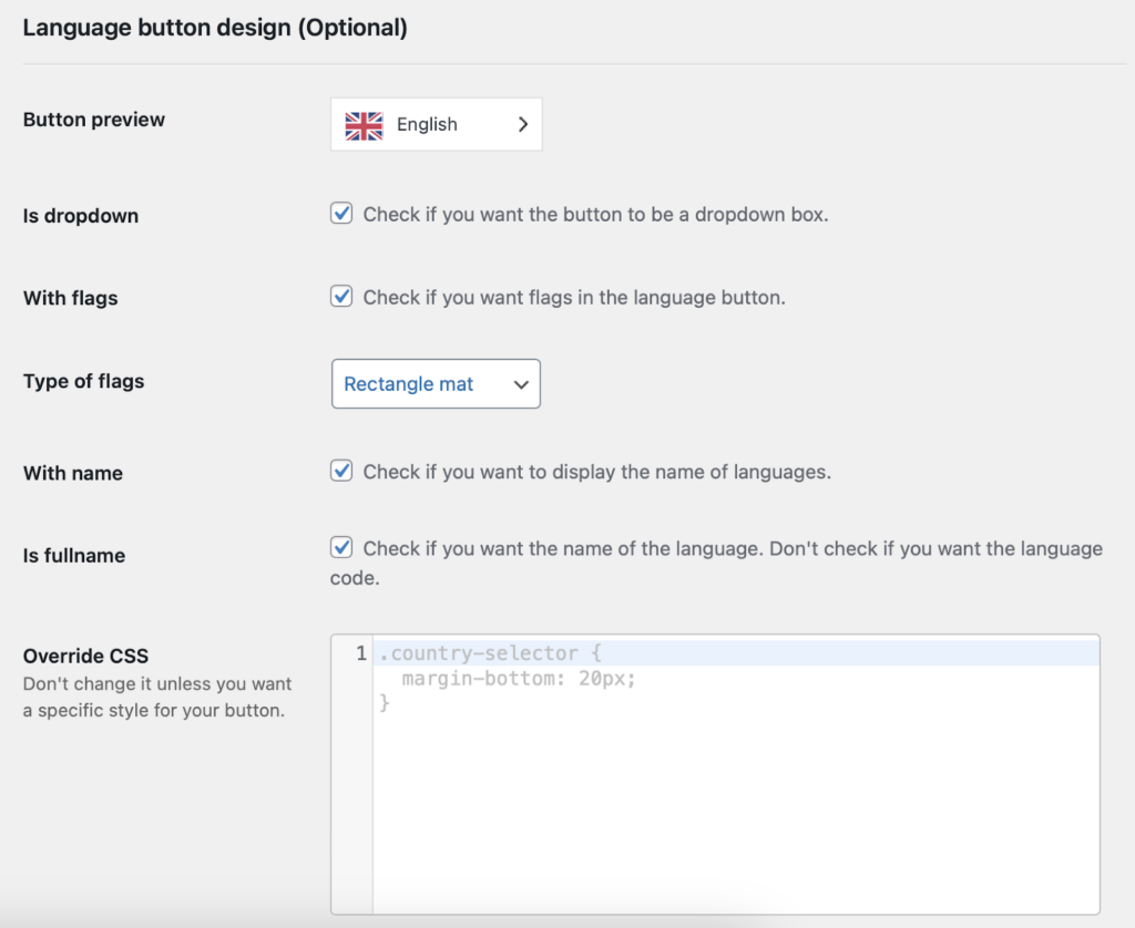 A screenshot showing how to select languages for translating your site.