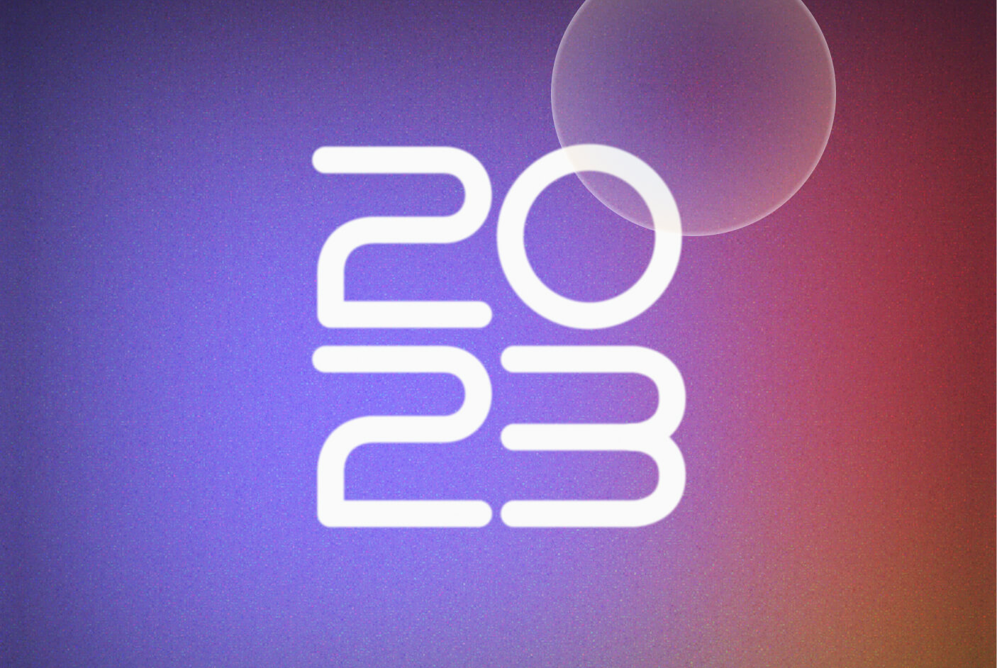 2023 over pink and purple backgrounds