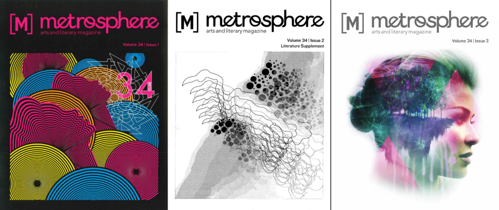 Three covers of the metrosphere magazine