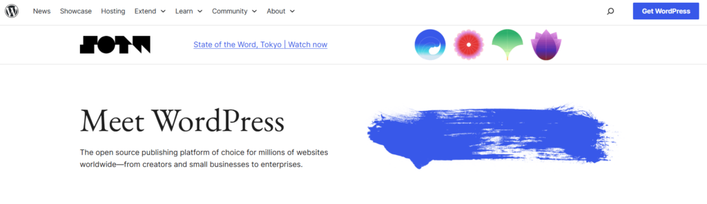 Wordpress.org homepage
